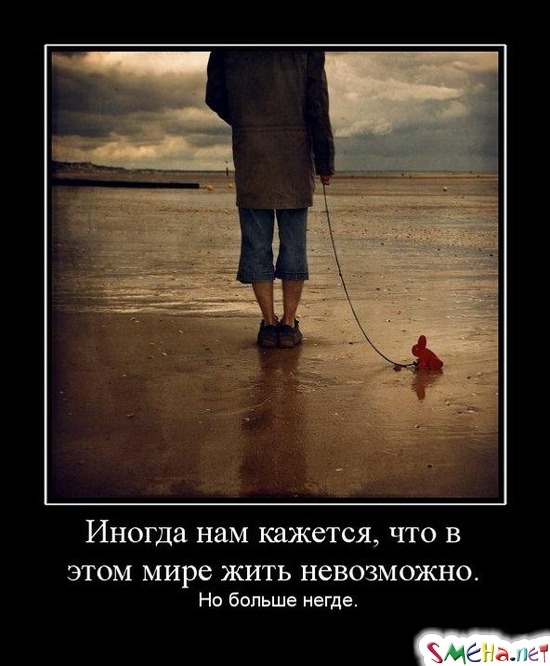 Иногда нам кажется, что в этом мире жить невозможно. - Но больше негде.