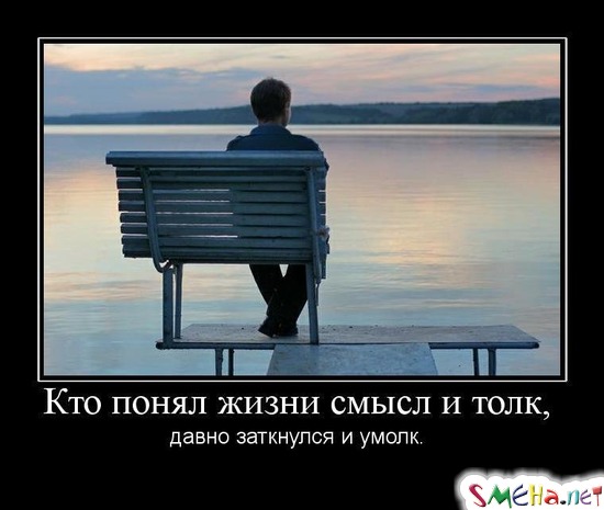 Кто понял жизни смысл и толк, - давно заткнулся и умолк.