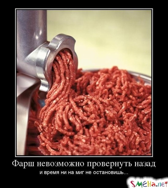 Фарш невозможно провернуть назад и время ни на миг не остановишь...