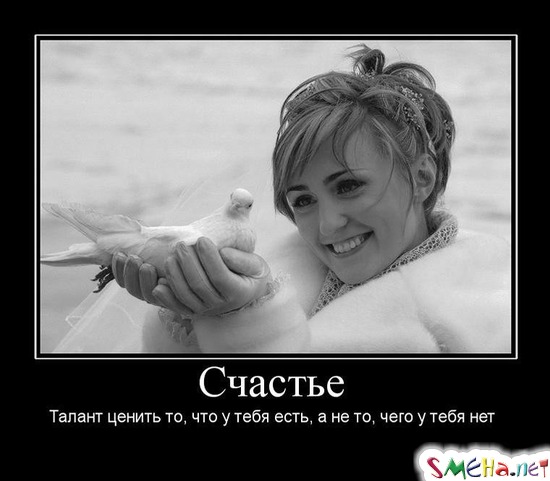 Счастье - Талант ценить то, что у тебя есть, а не то, чего у тебя нет