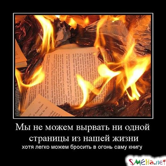 Мы не можем вырвать ни одной страницы из нашей жизни - хотя легко можем бросить в огонь саму книгу