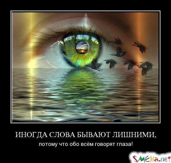 ИНОГДА СЛОВА БЫВАЮТ ЛИШНИМИ, - потому что обо всем говорят глаза!