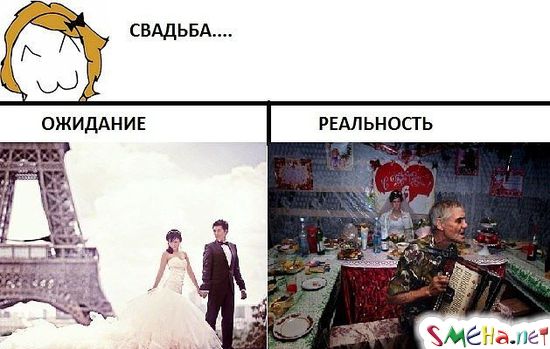 Свадьба - ожидание и реальность