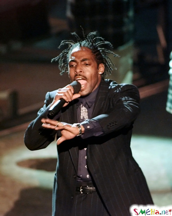Coolio performing at the 1996 Grammy Awards. He'd go on to win Best Rap Solo Performance