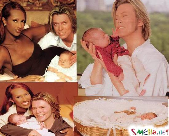 Iman, David Bowie and Baby